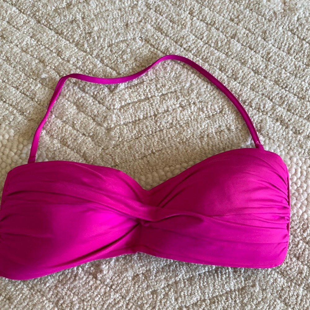 Halter style pink bikini top only